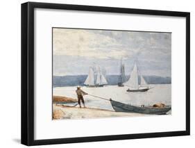 Pulling the Dory-Winslow Homer-Framed Giclee Print