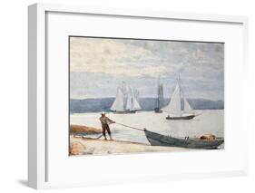 Pulling the Dory-Winslow Homer-Framed Giclee Print