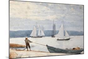 Pulling the Dory-Winslow Homer-Mounted Giclee Print