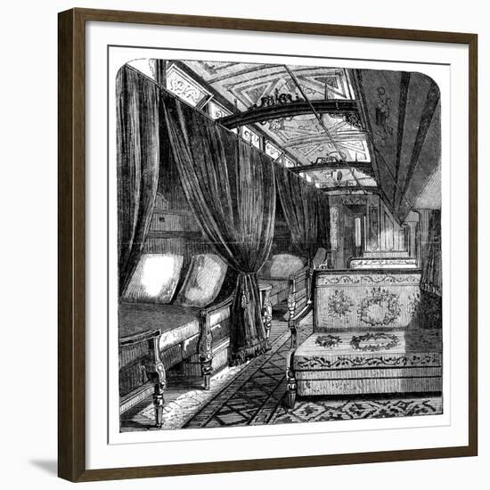 Pullman Sleeping Car on the Union Pacific Railroad, C1869-null-Framed Giclee Print