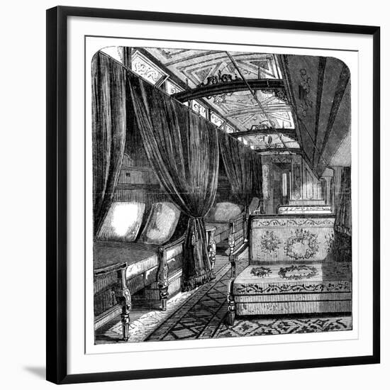 Pullman Sleeping Car on the Union Pacific Railroad, C1869-null-Framed Giclee Print