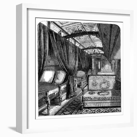 Pullman Sleeping Car on the Union Pacific Railroad, C1869-null-Framed Giclee Print