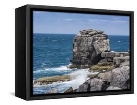 Pulpit Rock Coastal Feature at Portland Bill, Isle of Portland, Jurassic Coast-Roy Rainford-Framed Stretched Canvas