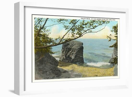 Pulpit Rock, Lake Erie, New York-null-Framed Art Print