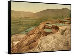 Pulpit Terraces from above, Yellowstone National Park, c.1898-American Photographer-Framed Stretched Canvas