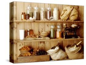 Pulses, Cereal Products and Dried Fruit on Shelves-Diana Miller-Stretched Canvas