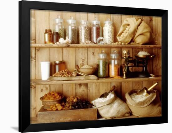 Pulses, Cereal Products and Dried Fruit on Shelves-Diana Miller-Framed Photographic Print