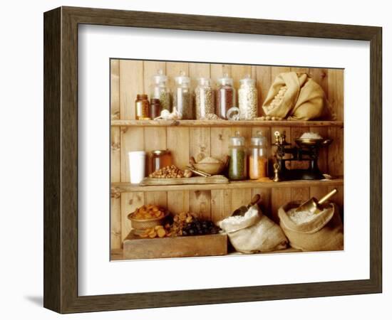 Pulses, Cereal Products and Dried Fruit on Shelves-Diana Miller-Framed Photographic Print