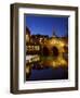 Pulteney Bridge and River Avon at Night, Bath, Unesco World Heritage Site, Avon (Somerset), England-Charles Bowman-Framed Photographic Print