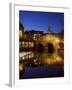 Pulteney Bridge and River Avon at Night, Bath, Unesco World Heritage Site, Avon (Somerset), England-Charles Bowman-Framed Photographic Print