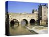 Pulteney Bridge and Weir on the River Avon, Bath, Avon, England, UK-Roy Rainford-Stretched Canvas