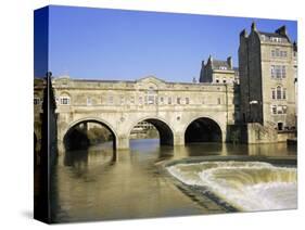 Pulteney Bridge and Weir on the River Avon, Bath, Avon, England, UK-Roy Rainford-Stretched Canvas