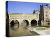 Pulteney Bridge and Weir on the River Avon, Bath, Avon, England, UK-Roy Rainford-Stretched Canvas