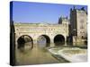 Pulteney Bridge and Weir on the River Avon, Bath, Avon, England, UK-Roy Rainford-Stretched Canvas