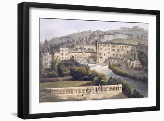 Pulteney Bridge, from 'Bath Illustrated by a Series of Views', Engraved by John Hill-John Claude Nattes-Framed Giclee Print