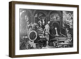 Pulvis Pyrius, Plate 3 from 'Nova Reperta', Engraved by Philip Galle, C.1580-1605-Jan van der Straet-Framed Giclee Print