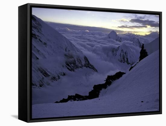 Pumori in a Sea of Clouds Seen from the North Col of Everest-Michael Brown-Framed Stretched Canvas