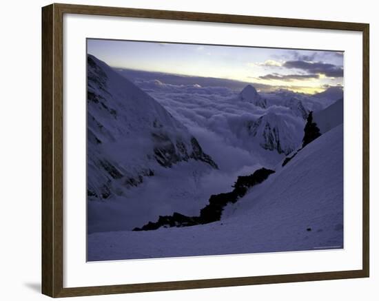 Pumori in a Sea of Clouds Seen from the North Col of Everest-Michael Brown-Framed Photographic Print