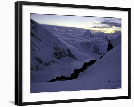 Pumori in a Sea of Clouds Seen from the North Col of Everest-Michael Brown-Framed Photographic Print