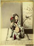 Woman in Kimono Playing Tsudzumi-Pump Park-Photographic Print
