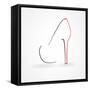 Pump Shoe Silhouette-mcherevan-Framed Stretched Canvas