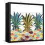 Pumped Up Pineapples-Julie DeRice-Framed Stretched Canvas