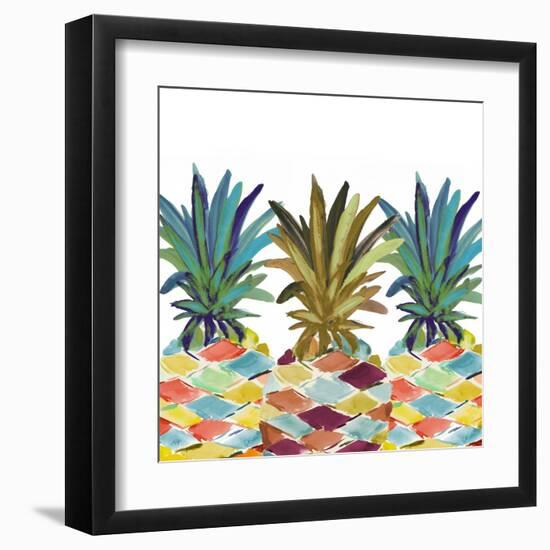 Pumped Up Pineapples-Julie DeRice-Framed Art Print