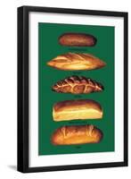 Pumpernickel, Vienna, Twist, New England, and Rye Breads-null-Framed Art Print