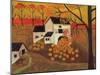 Pumpkin Barn Autumn Folk Art Cheryl Bartley-Cheryl Bartley-Mounted Giclee Print