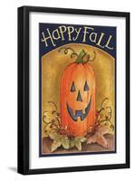 Pumpkin Face Happy Fall 2-Melinda Hipsher-Framed Giclee Print