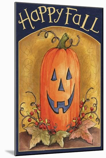 Pumpkin Face Happy Fall 2-Melinda Hipsher-Mounted Giclee Print