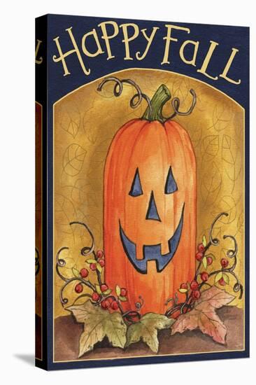 Pumpkin Face Happy Fall 2-Melinda Hipsher-Stretched Canvas