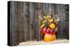 Pumpkin Flower Arrangement on Hay-krisrobin-Stretched Canvas