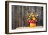 Pumpkin Flower Arrangement on Hay-krisrobin-Framed Photographic Print