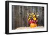 Pumpkin Flower Arrangement on Hay-krisrobin-Framed Photographic Print