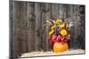 Pumpkin Flower Arrangement on Hay-krisrobin-Mounted Photographic Print