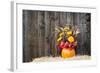 Pumpkin Flower Arrangement on Hay-krisrobin-Framed Photographic Print