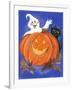 Pumpkin, Ghost and Cat-Beverly Johnston-Framed Giclee Print