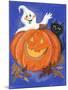 Pumpkin, Ghost and Cat-Beverly Johnston-Mounted Giclee Print