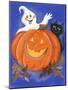 Pumpkin, Ghost and Cat-Beverly Johnston-Mounted Giclee Print