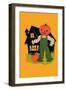 Pumpkin Headed Scarecrow-null-Framed Art Print