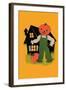 Pumpkin Headed Scarecrow-null-Framed Art Print