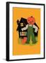 Pumpkin Headed Scarecrow-null-Framed Art Print