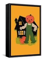 Pumpkin Headed Scarecrow-null-Framed Stretched Canvas