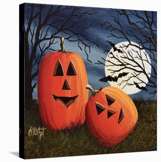 Pumpkin Love Pillow-Debbi Wetzel-Stretched Canvas