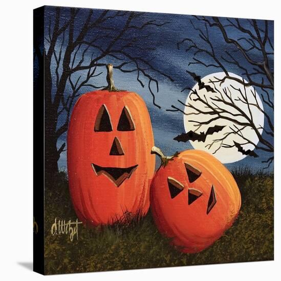 Pumpkin Love Pillow-Debbi Wetzel-Stretched Canvas