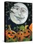 Pumpkin Patch Halloween Full Moon Face-sylvia pimental-Stretched Canvas
