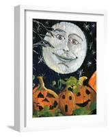 Pumpkin Patch Halloween Full Moon Face-sylvia pimental-Framed Art Print