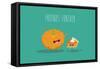 Pumpkin Pie. Pumpkin Vector Cartoon. Friends Forever. ?Omic Characters.-Serbinka-Framed Stretched Canvas