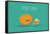 Pumpkin Pie. Pumpkin Vector Cartoon. Friends Forever. ?Omic Characters.-Serbinka-Framed Stretched Canvas